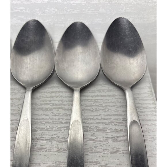 6 Vintage National Stainless Tablespoons Fleur-De-Lis Handle Design Japan - Picture 5 of 7